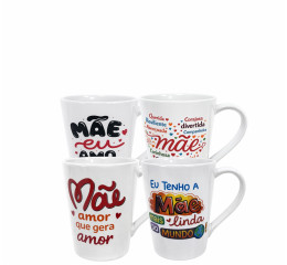 CANECA PORC.MOLDULAR MAE SORT.250ML CM05